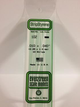 Evergreen 102 Strip - 0.25 x 1.00mm