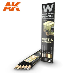 AK-Interactive AK10044 Weathering Pencil Set - Dirt & Marks Set