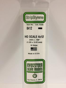 Evergreen 8412 Strip - HO 4 x 12