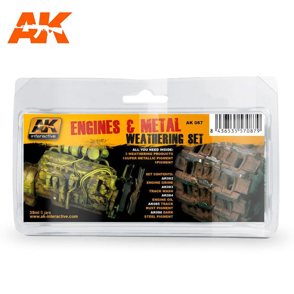 AK-Interactive AK087 Engines & Metal Weathering Set
