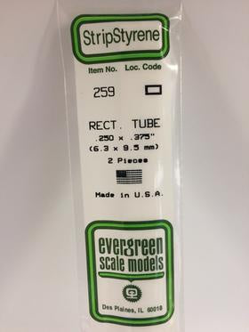 Evergreen 259 Tube - Rectangular - 6.40 x 9.50mm