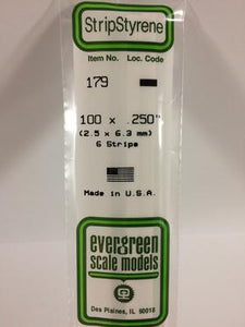 Evergreen 179 Strip - 2.50 x 6.30mm