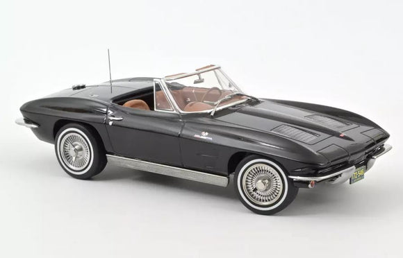 Norev 189055 Chevrolet Corvette Stingray Convertible 1963 Black