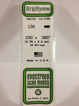 Evergreen 134 Strip - 0.75 x 2.00mm