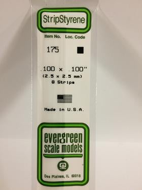 Evergreen 175 Strip - Square - 2.50mm