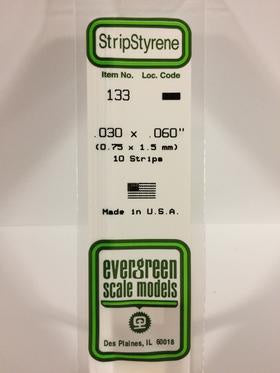 Evergreen 133 Strip - 0.75 x 1.50mm