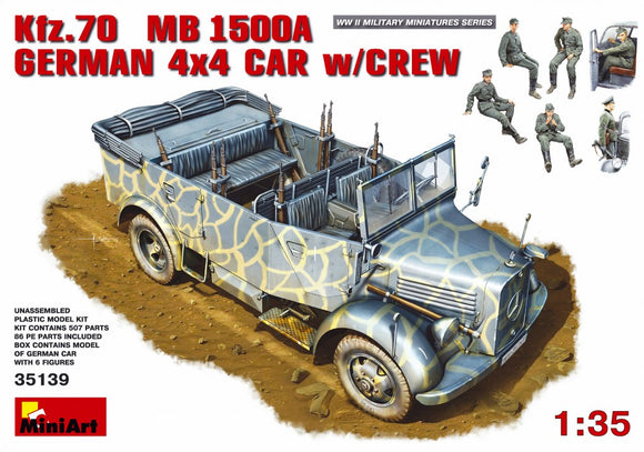 Miniart 35139 German Kfz.70 MB 1500A 4x4 Car with Crew