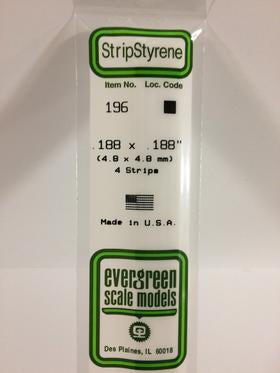 Evergreen 196 Strip - Square - 4.80mm
