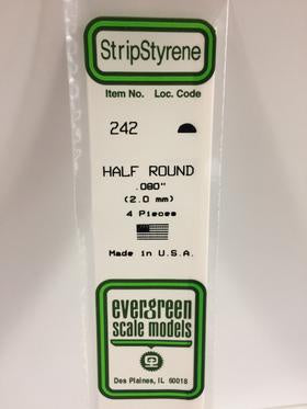 Evergreen 242 Half Round - 2.00mm
