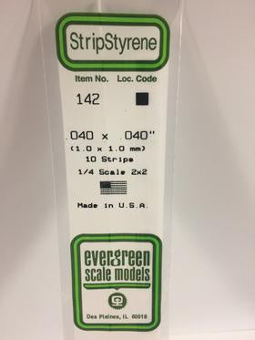 Evergreen 142 Strip - Square - 1.0mm