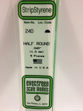 Evergreen 240 Half Round - 1.00mm