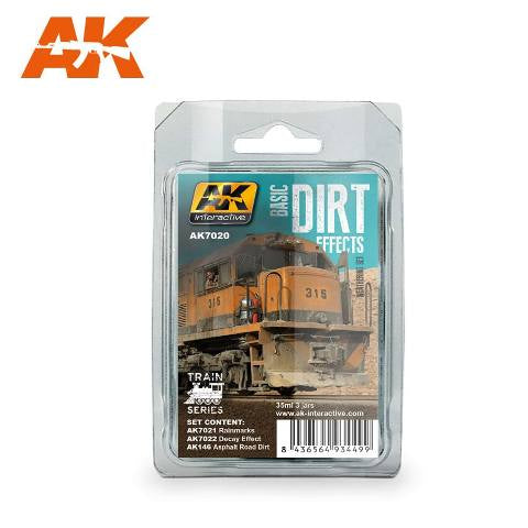 AK-Interactive AK7020 Basic Rail Dirt Effects Weathering Set