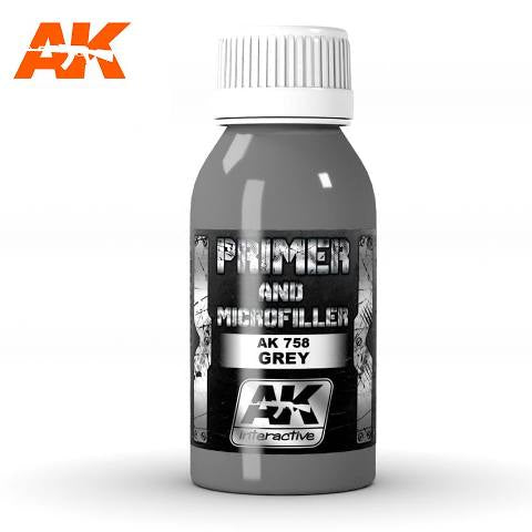 AK-Interactive AK758 Professional Grey Primer & Microfiller 100ml