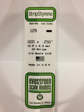 Evergreen 129 Strip - 0.50 x 6.30mm