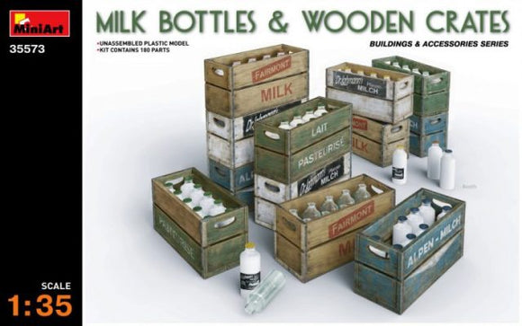 MiniArt 35573 Milk Bottles & Wooden Crates