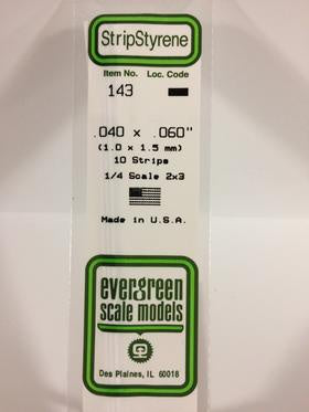 Evergreen 143 Strip - 1.0 x 1.50mm
