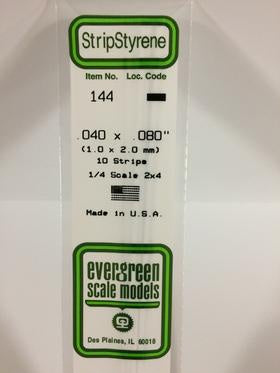Evergreen 144 Strip - 1.0 x 2.00mm