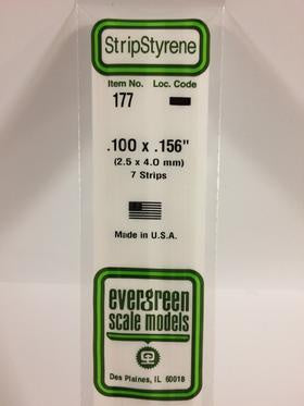 Evergreen 177 Strip - 2.50 x 4.00mm