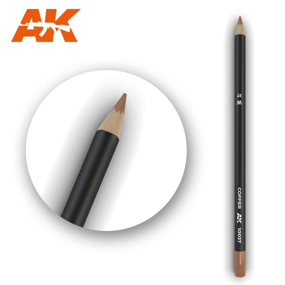 AK-Interactive AK10037 Watercolor Weathering Pencil - Copper