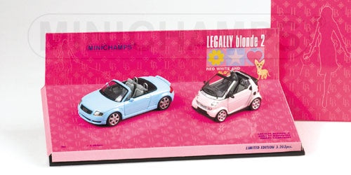 Minichamps 402173900 Audi TT & Smart Cabrio - Legally Blonde 2 Movie Set
