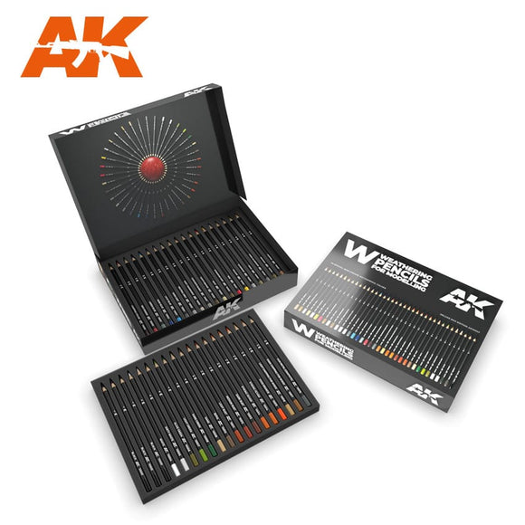 AK-Interactive AK10047 Weathering Pencils DeLuxe Edition Box (37 waterpencil colors)