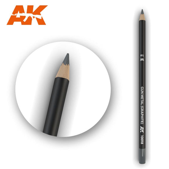 AK-Interactive AK10018 Watercolor Weathering Pencil - Gun Metal (Graphite)