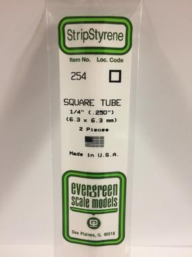 Evergreen 254 Tube - Square - 6.40mm