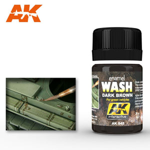 AK-Interactive AK045 Wash – Dark Brown for Green Vehicles 35ml