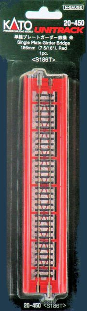 Kato 20-450 Unitrack Single Plate Girder Bridge 186mm - Red