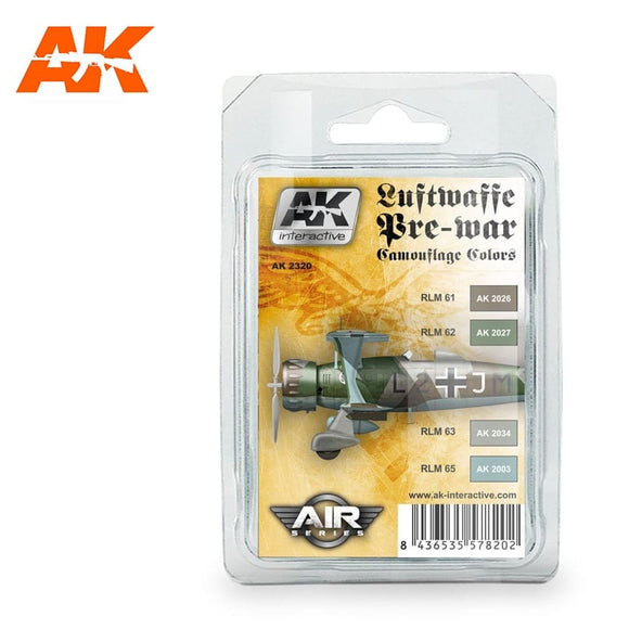 AK-Interactive AK2320 Luftwaffe Pre-War Camouflage Colors Set