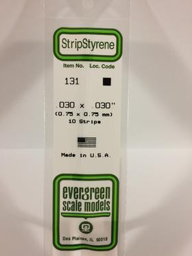 Evergreen 131 Strip - Square - 0.75mm