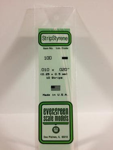 Evergreen 100 Strip - 0.25 x 0.50mm