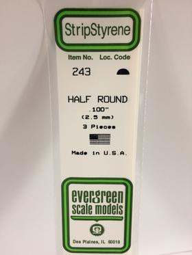 Evergreen 243 Half Round - 2.50mm