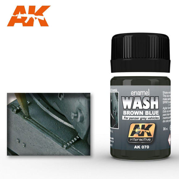 AK-Interactive AK070 Wash – Brown Blue for Panzer Grey Vehicles 35ml