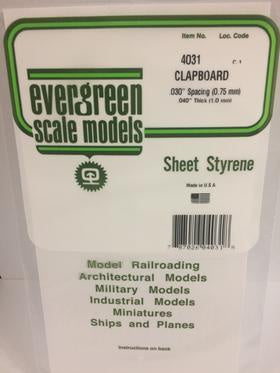 Evergreen 4031 Sheet - Clapboard - 0.75mm