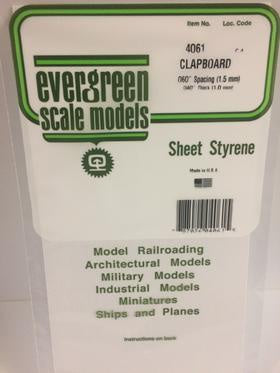 Evergreen 4061 Sheet - Clapboard - 1.50mm