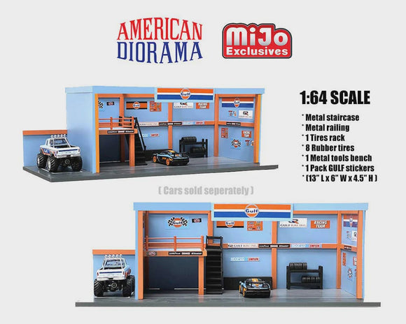 American Diorama 76531MJ GULF Garage Diorama - MIJO Exclusive