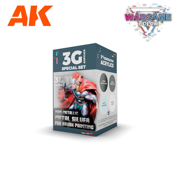 AK-Interactive AK1073 Wargame Color Set Non Metallic Metal Silver