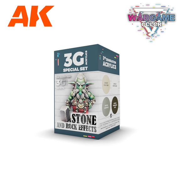 AK-Interactive AK1074 Wargame Color Set Stone & Rock Effects