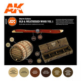 AK-Interactive AK11673 Old & Weathered Wood Vol. 1 Set