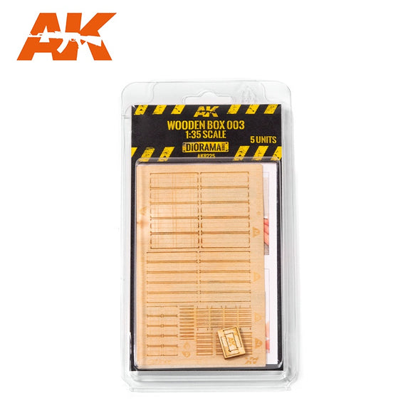 AK-Interactive AK8225 Laser Cut Wooden Box 003 - 1/35th - 5 Units