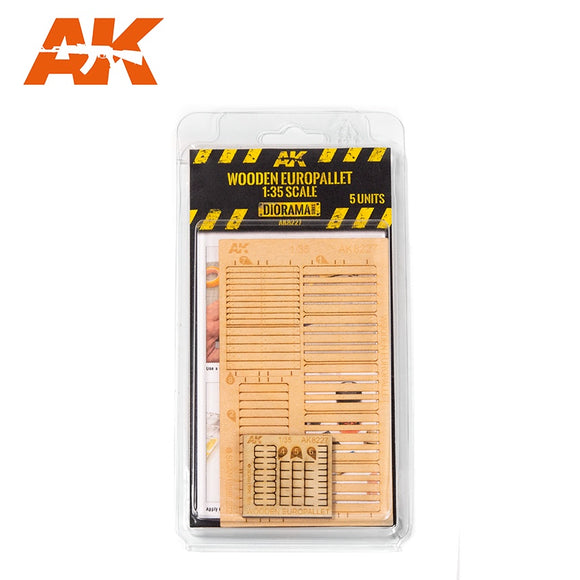 AK-Interactive AK8227 Laser Cut Wooden Europallet - 1/35th - 5 Units