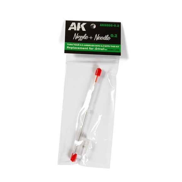 AK-Interactive AK9000-02 Airbrush 0.2mm Nozzle & Needle