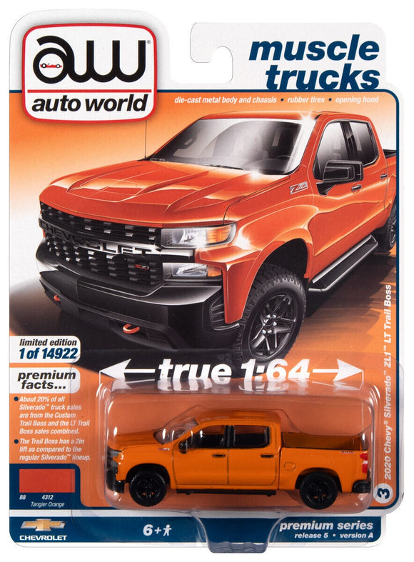 Autoworld 2020 Chevrolet Silverado Z71 LT Trail Boss Tangier orange