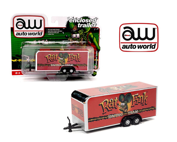 Autoworld Enclosed Trailer Rat Fink – Red