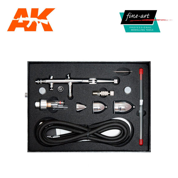 AK-Interactive FA186AK Airbrush Set 186AK Fine Art 0.2, 0.3, 0.5mm