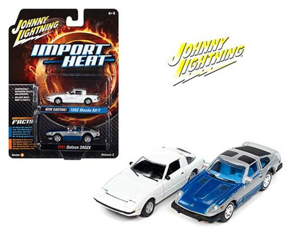 Johnny Lightning 2 Pack Import Heat A 1982 Mazda RX-7 & 1981 Datsun 280ZX