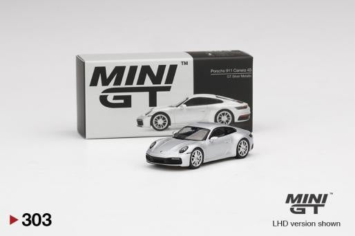 Mini GT 303 Porsche 911 (992) Carrera 4S GT Silver Met