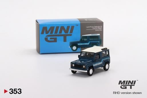 Mini GT 353 Land Rover 90 Country Wagon Stratos Blue