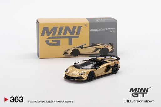 Mini GT 363 Lamborghini Aventador SVJ Roadster , Oro Eilos